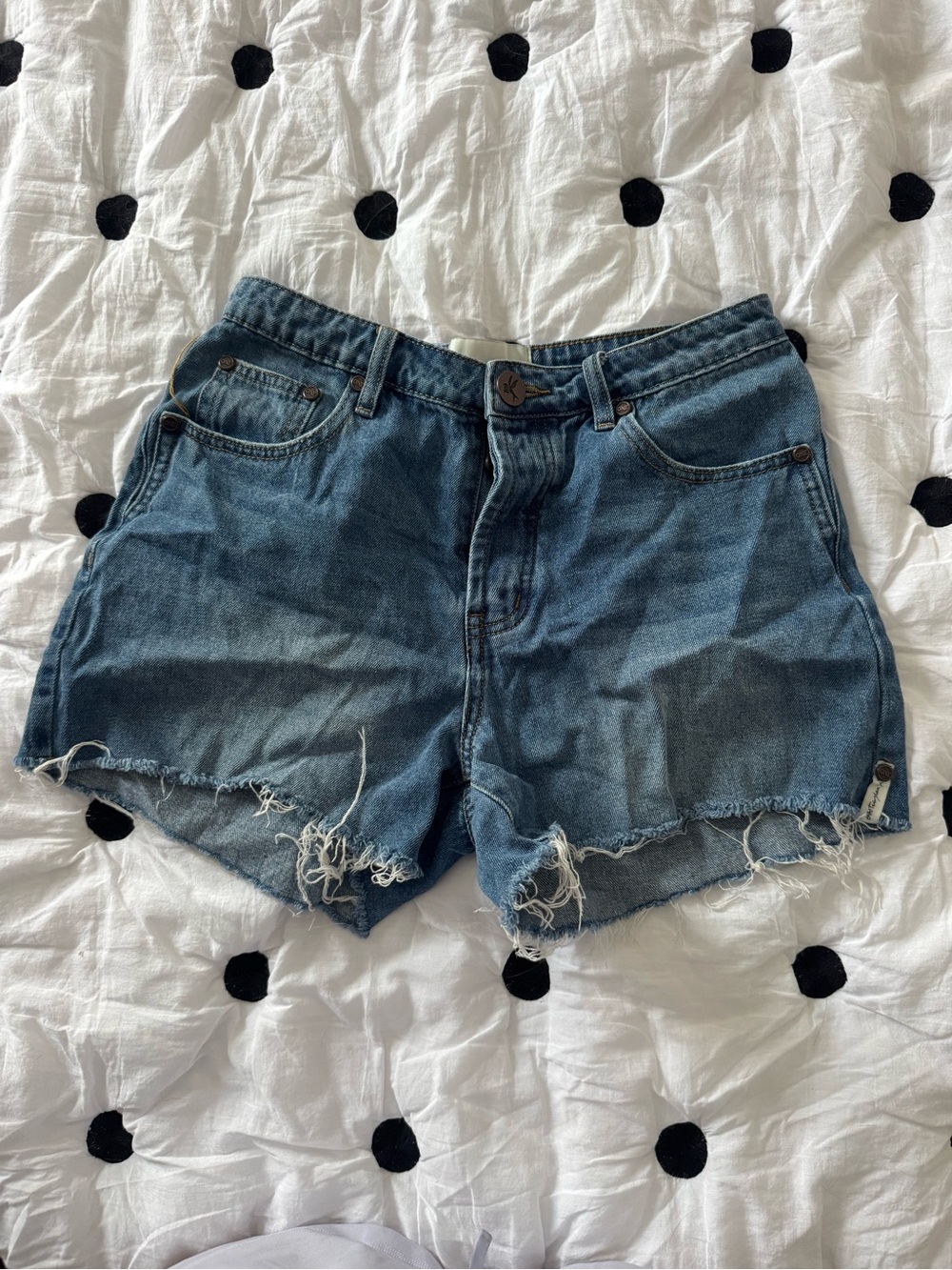 One Teaspoon Vintage Blue High-Rise Denim Cutoff Shorts